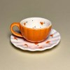 قهوه خوری و نعلبکی شکوفه نارنجی