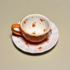 قهوه خوری و نعلبکی شکوفه نارنجی