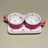 ست دو نفره و تال شکوفه صورتی پاستیلی