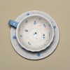 لته خوری و نعلبکی شکوفه آبی آسمونی