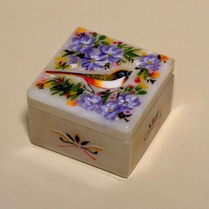جعبه سنگ مرمر (6*6) گل و مرغ پرکار