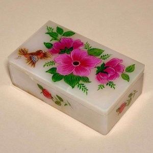 جعبه سنگ مرمر (7*12) گل و مرغ پرکار
