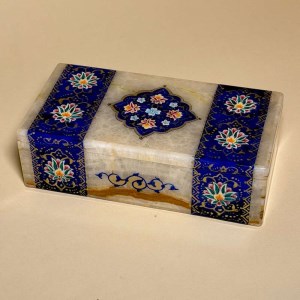 جعبه سنگ مرمر (10*20) تذهیب بسیار اعلا