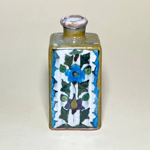 چای دان/گلدان نقاشی گل و بوته زیرلعابی سنتی 