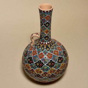 کوزه میناکاری روی سفال نقش بی همتا 