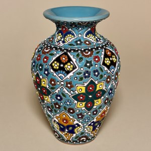 گلدان بلونی میناکاری روی سفال 