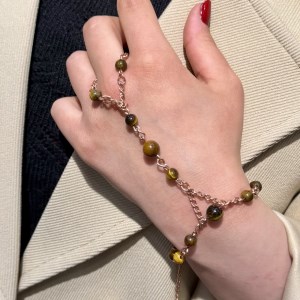 تمیمه بند مس و سنگ چشم ببر