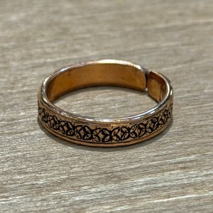 حلقه مس قلم زنی ریزه قلم گره
