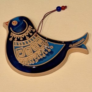 آویز سفالی نقش برجسته پرنده